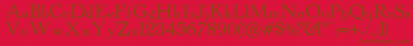 Powell-Schriftart – Braune Schriften auf rotem Hintergrund