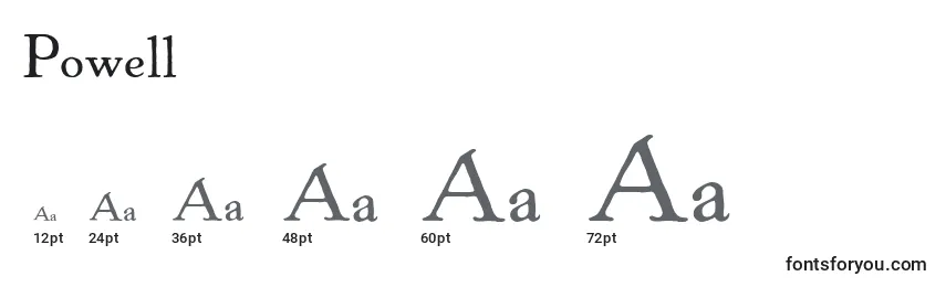 Powell Font Sizes