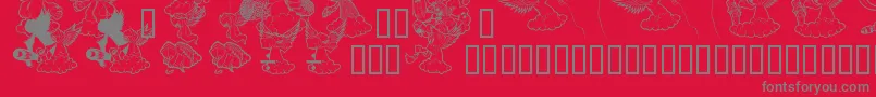 Ridiculousarts Font – Gray Fonts on Red Background