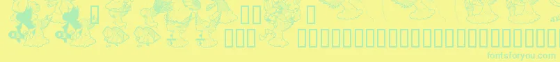 Police Ridiculousarts – polices vertes sur fond jaune
