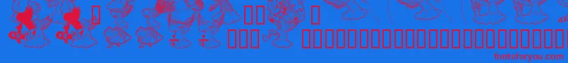 Ridiculousarts Font – Red Fonts on Blue Background