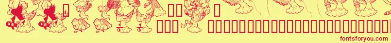 Ridiculousarts Font – Red Fonts on Yellow Background