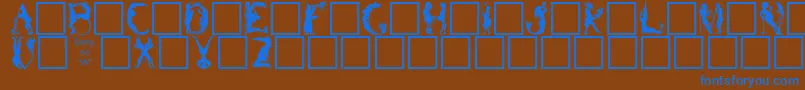 BizarroPlain Font – Blue Fonts on Brown Background