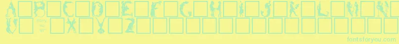 BizarroPlain-Schriftart – Grüne Schriften auf gelbem Hintergrund