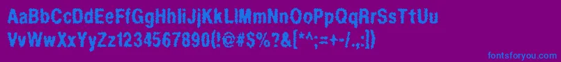 Regurgitation Font – Blue Fonts on Purple Background