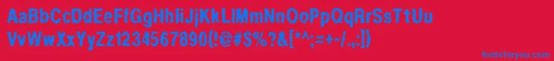 フォントRegurgitation – 赤い背景に青い文字