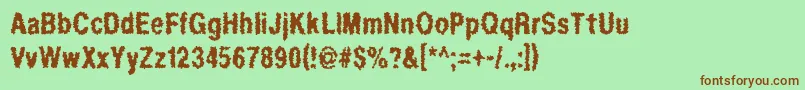 Regurgitation Font – Brown Fonts on Green Background