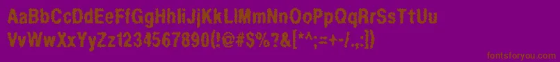 フォントRegurgitation – 紫色の背景に茶色のフォント
