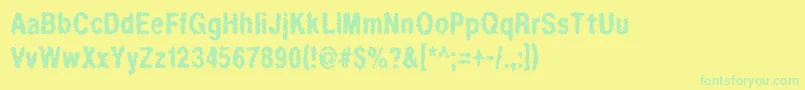 Regurgitation Font – Green Fonts on Yellow Background