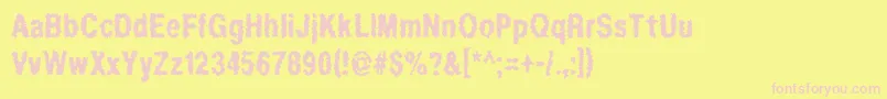 Regurgitation Font – Pink Fonts on Yellow Background