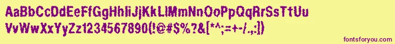 Regurgitation Font – Purple Fonts on Yellow Background