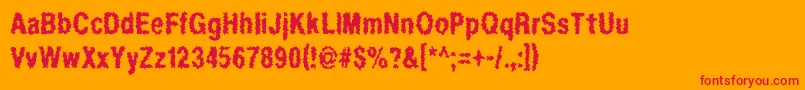 Regurgitation Font – Red Fonts on Orange Background