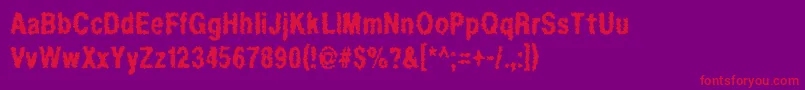 Regurgitation Font – Red Fonts on Purple Background