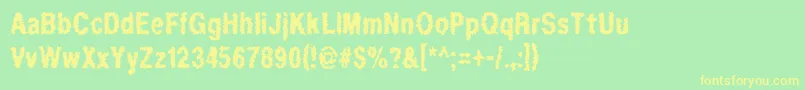 Regurgitation Font – Yellow Fonts on Green Background