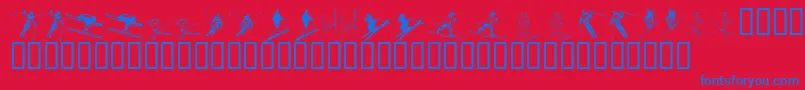 KrSki Font – Blue Fonts on Red Background