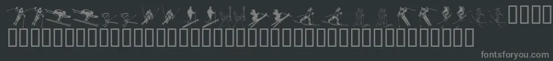 フォントKrSki – 黒い背景に灰色の文字