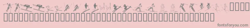 KrSki-Schriftart – Graue Schriften auf rosa Hintergrund