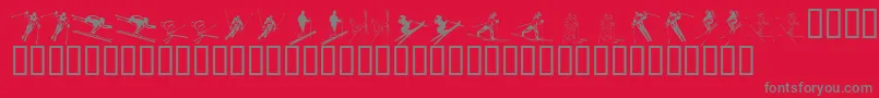 KrSki Font – Gray Fonts on Red Background