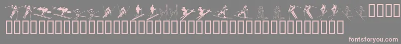 KrSki-Schriftart – Rosa Schriften auf grauem Hintergrund