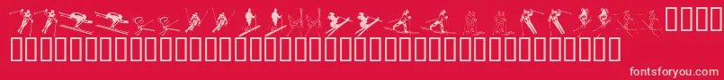 KrSki Font – Pink Fonts on Red Background