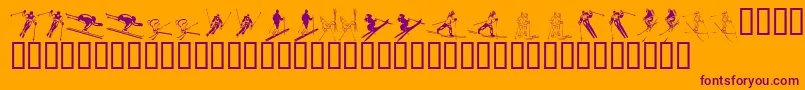 KrSki Font – Purple Fonts on Orange Background
