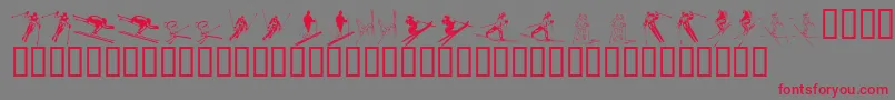 KrSki Font – Red Fonts on Gray Background