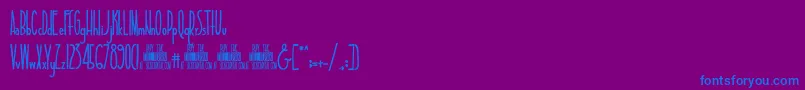 TallAndSlim-fontti – siniset fontit violetilla taustalla