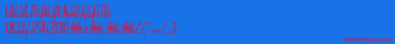 TallAndSlim Font – Red Fonts on Blue Background