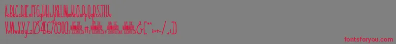 TallAndSlim Font – Red Fonts on Gray Background