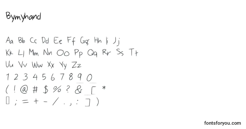 Шрифт Bymyhand – алфавит, цифры, специальные символы
