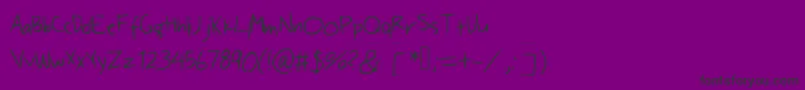 フォントBymyhand – 紫の背景に黒い文字