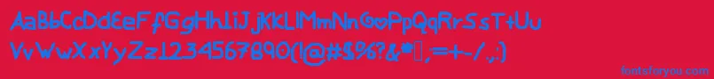 MyChildishFont Font – Blue Fonts on Red Background