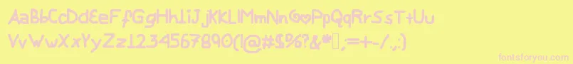 フォントMyChildishFont – ピンクのフォント、黄色の背景