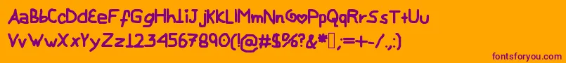 Police MyChildishFont – polices violettes sur fond orange