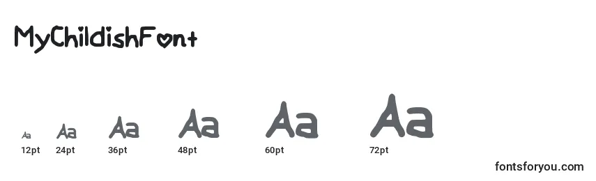 MyChildishFont Font Sizes
