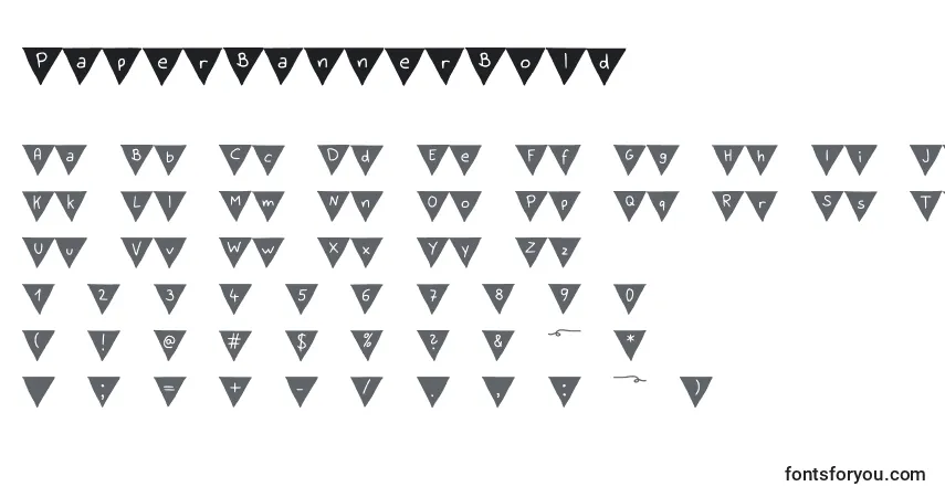 Schriftart PaperBannerBold – Alphabet, Zahlen, spezielle Symbole