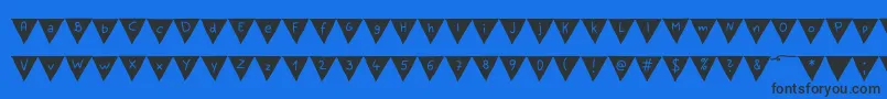 PaperBannerBold-Schriftart – Schwarze Schriften auf blauem Hintergrund