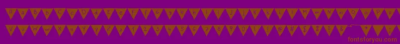 PaperBannerBold-Schriftart – Braune Schriften auf violettem Hintergrund