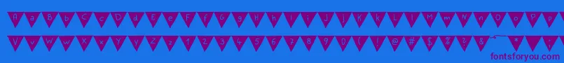 PaperBannerBold-Schriftart – Violette Schriften auf blauem Hintergrund