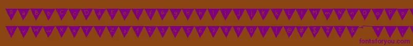 PaperBannerBold-Schriftart – Violette Schriften auf braunem Hintergrund