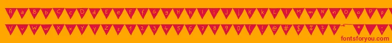 PaperBannerBold-fontti – punaiset fontit oranssilla taustalla