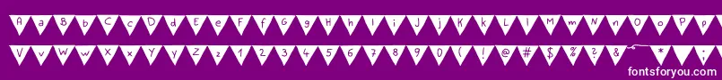 PaperBannerBold-fontti – valkoiset fontit violetilla taustalla