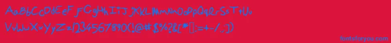 Ponellasfont Font – Blue Fonts on Red Background