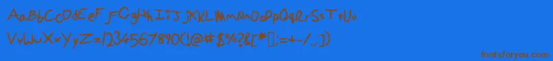 Ponellasfont-Schriftart – Braune Schriften auf blauem Hintergrund