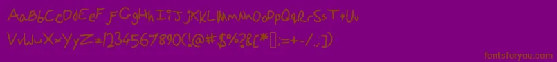 Ponellasfont-fontti – ruskeat fontit violetilla taustalla
