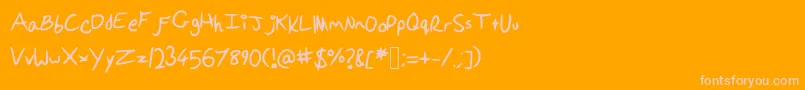 Ponellasfont-Schriftart – Rosa Schriften auf orangefarbenem Hintergrund