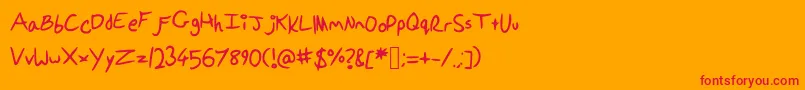 Ponellasfont Font – Red Fonts on Orange Background