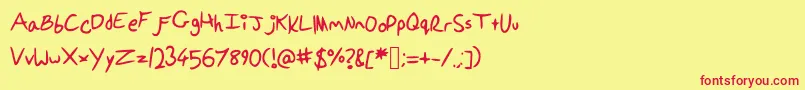Шрифт Ponellasfont – красные шрифты на жёлтом фоне