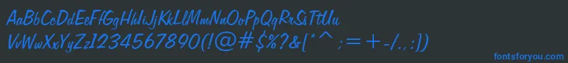 Шрифт Freehand575Bt – синие шрифты на чёрном фоне