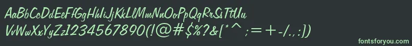 フォントFreehand575Bt – 黒い背景に緑の文字